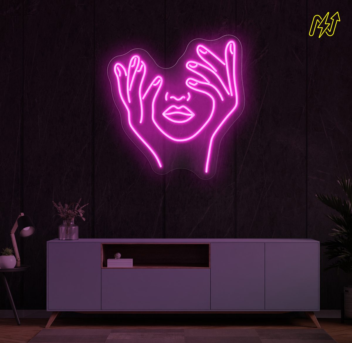 Beauty LED-neonbord in Hot Pink