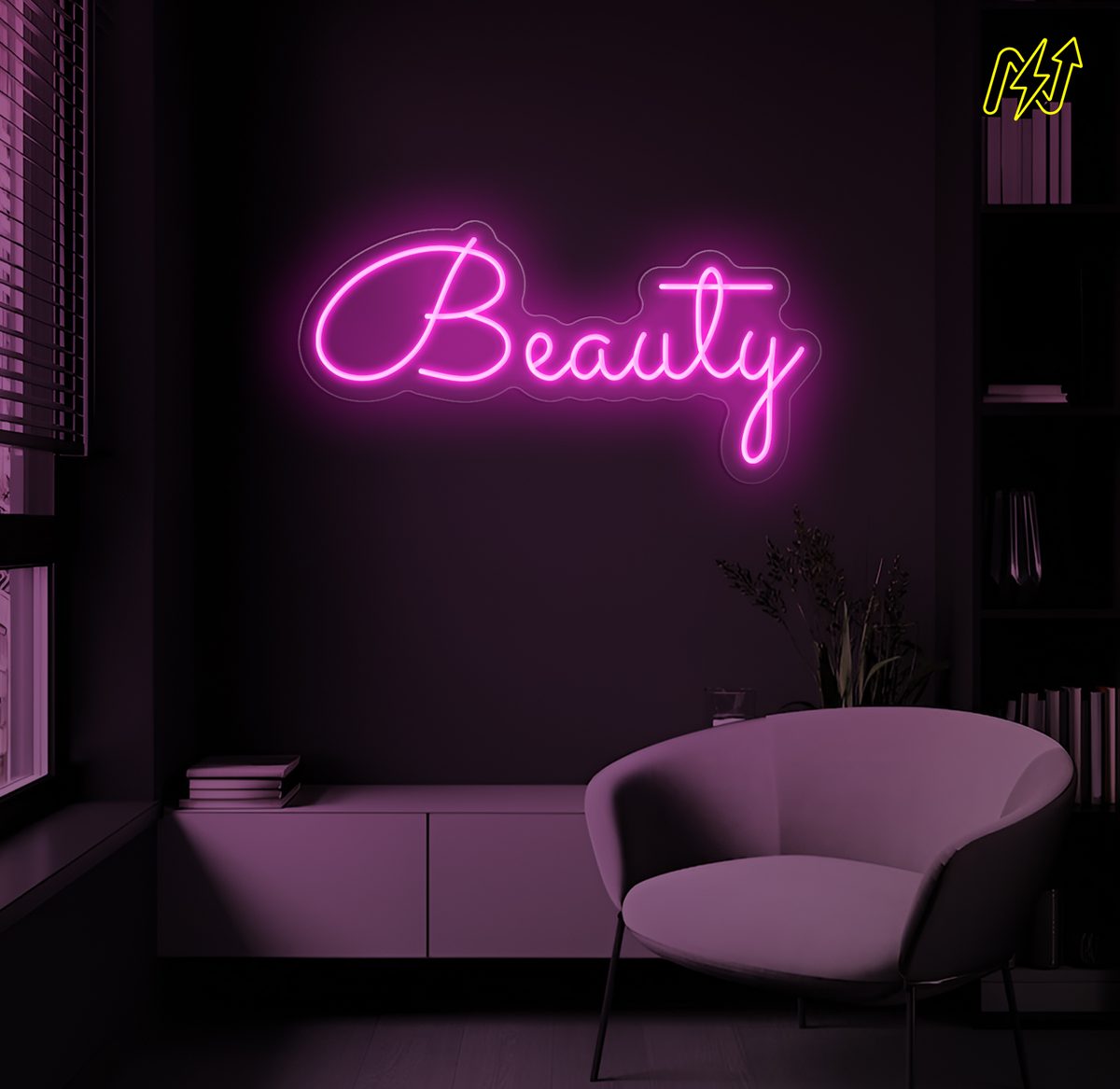 Beauty LED-neonbord in Hot Pink