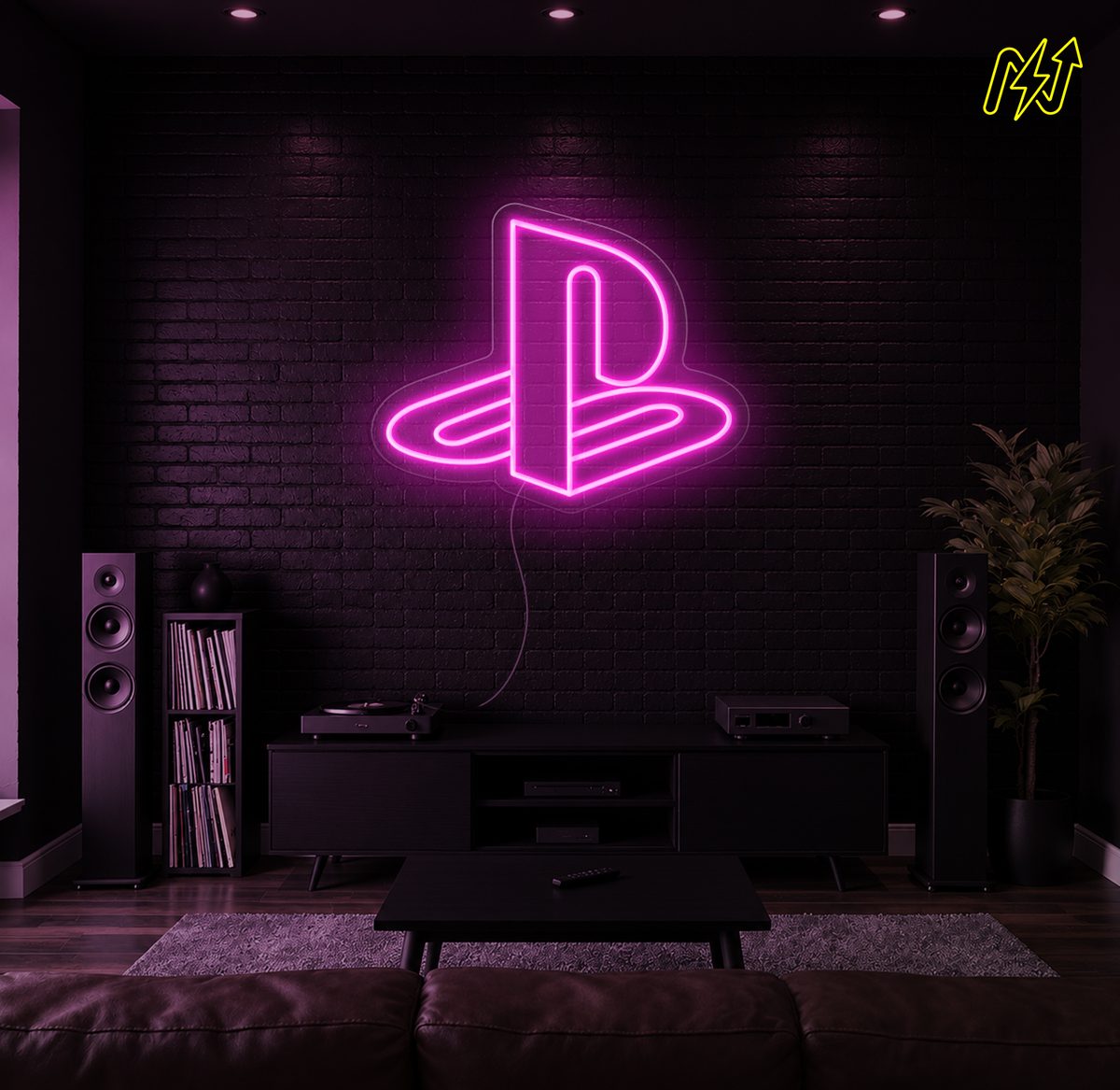 Playstation-logo LED-neonbord in Hot Pink