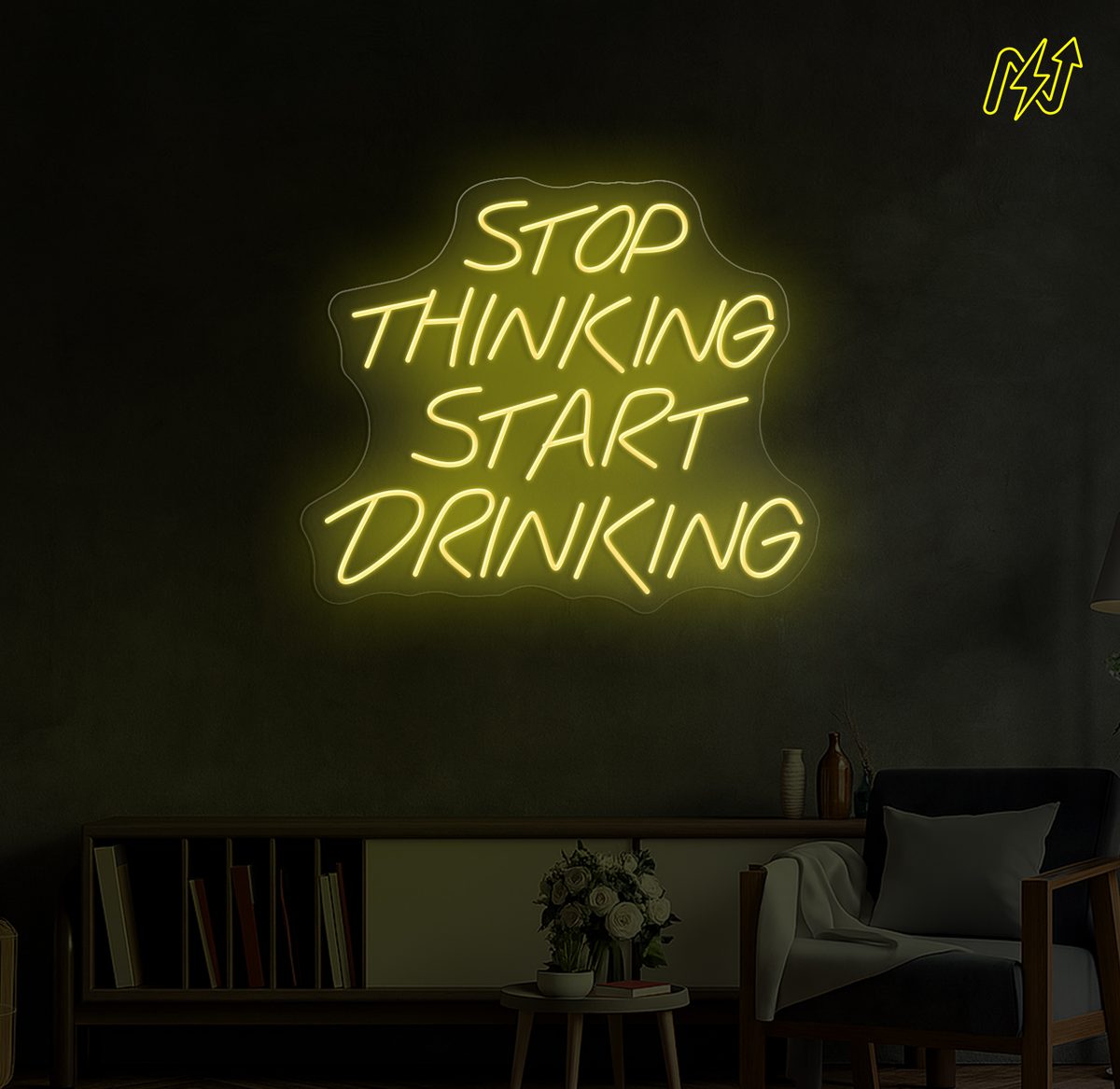 Stop Thinking Start Drinking LED-neonbord